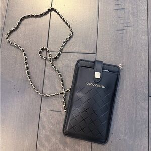 CHANEL Black Mini Bag with Gold Chain